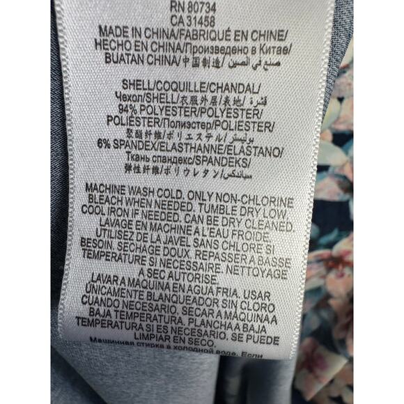 BCBGMAXAZRIA Floral Long Open Front Wrap Dress Kimono Duster Size Large - Picture 7 of 7